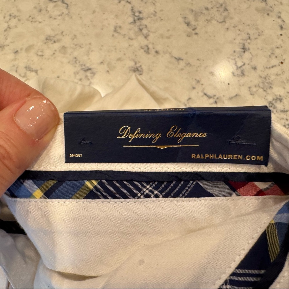Polo by Ralph Lauren Men's White Flat Front Shorts - Picture 6 of 7